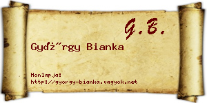 György Bianka névjegykártya